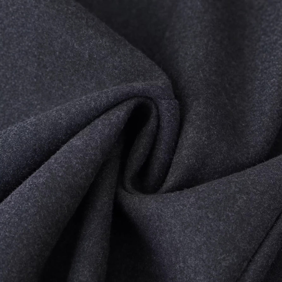 Damen Schlichter Midi-Mantel aus Wollmix mit V‑Kragen, Taillierungsnähten und seitlichen Eingrifftaschen Nord Taschen