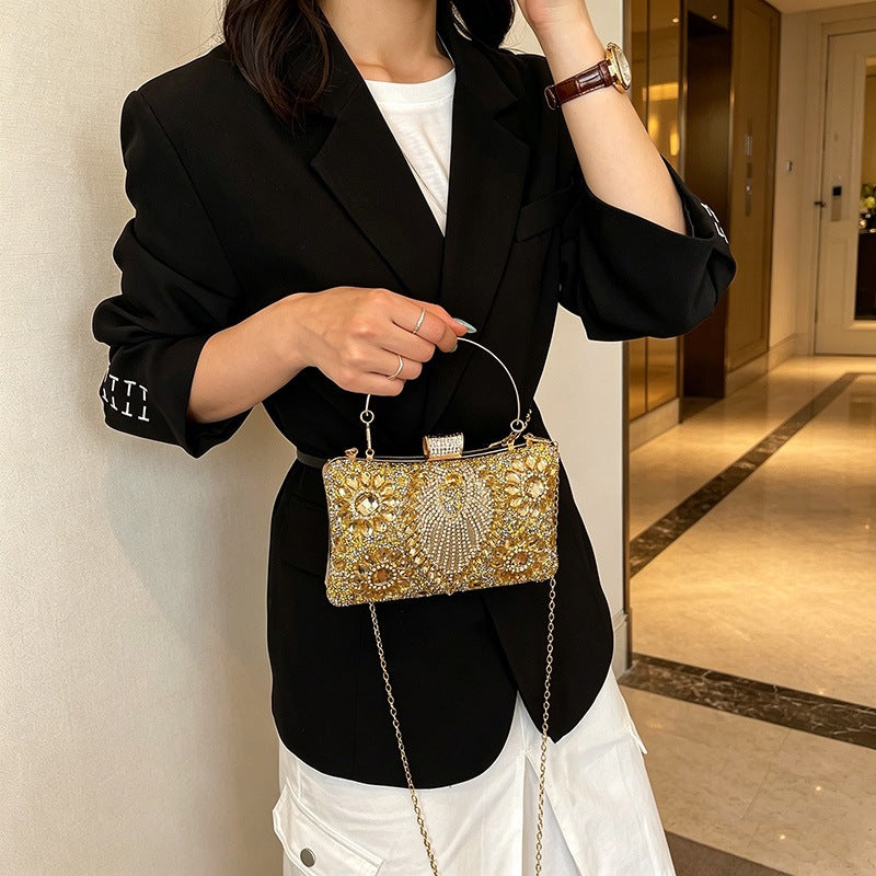 Damen Clutch-Tasche mit funkelnden Strass- und Perlenapplikationen Nord Taschen