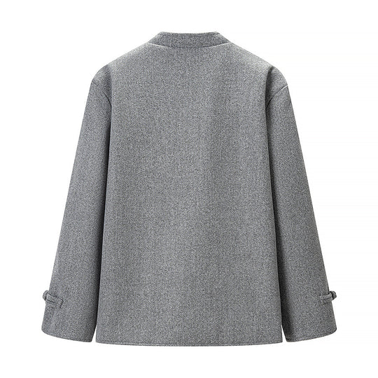 Damen Kurzer Wollmantel mit Knebelverschlüssen und Oversized-Schnitt Nord Taschen