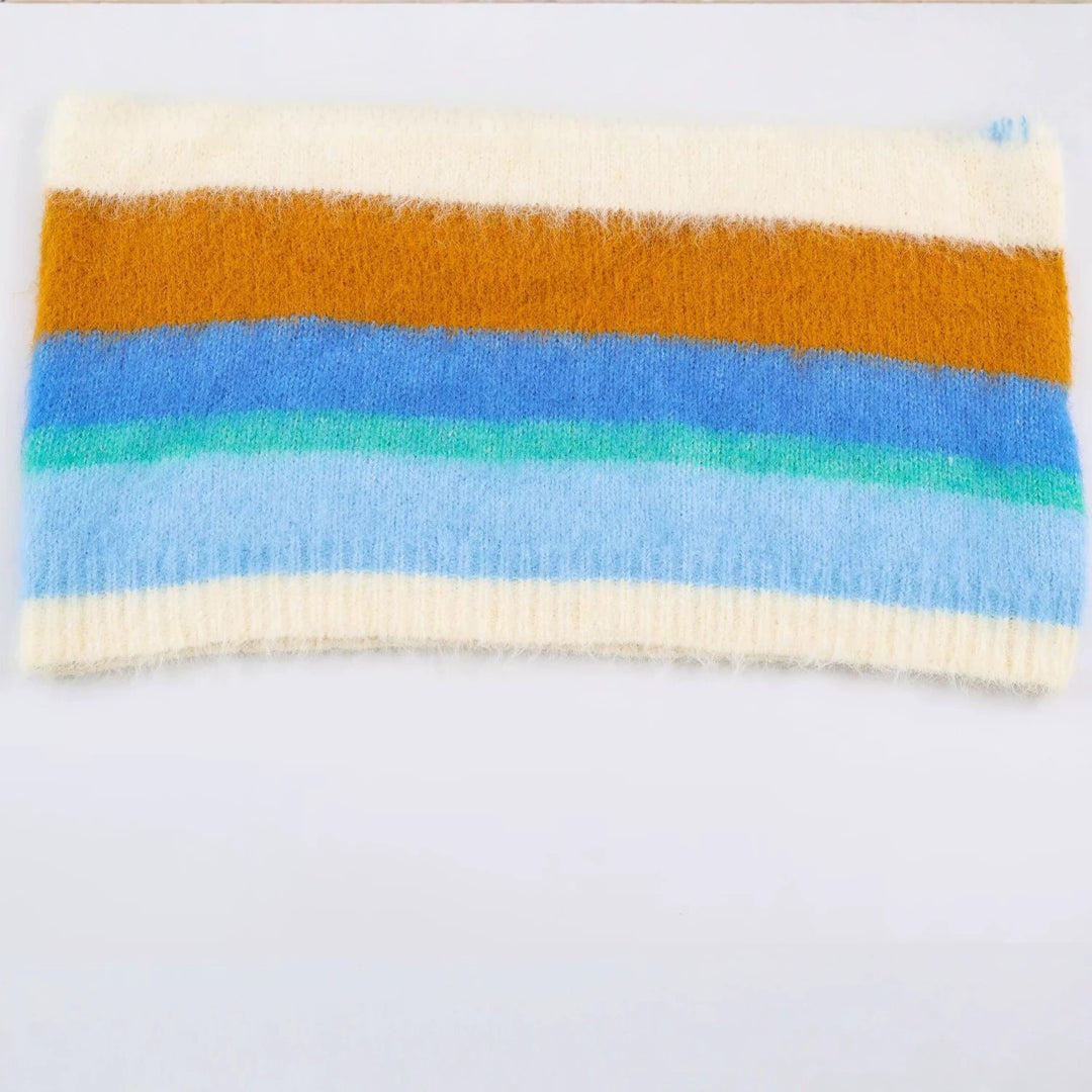 Damen Oversize Mohair‑Look Streifenpullover mit Rundhalsausschnitt Nord Taschen