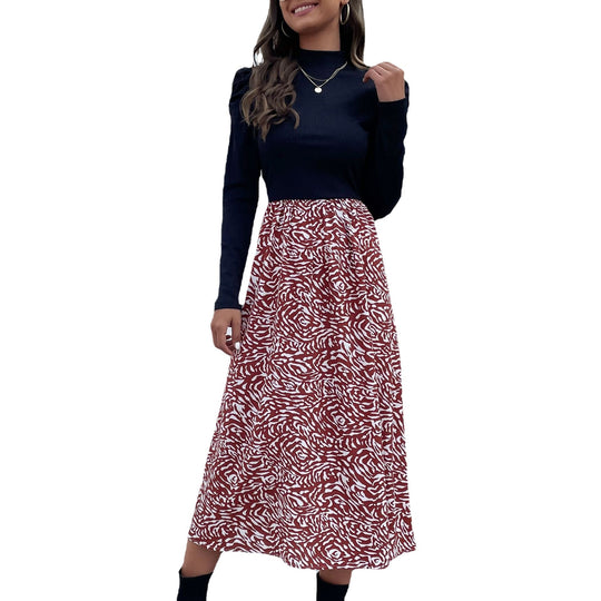Damen Feinstrick-Longsleeve mit Stehkragen und Puffärmeln Nord Taschen