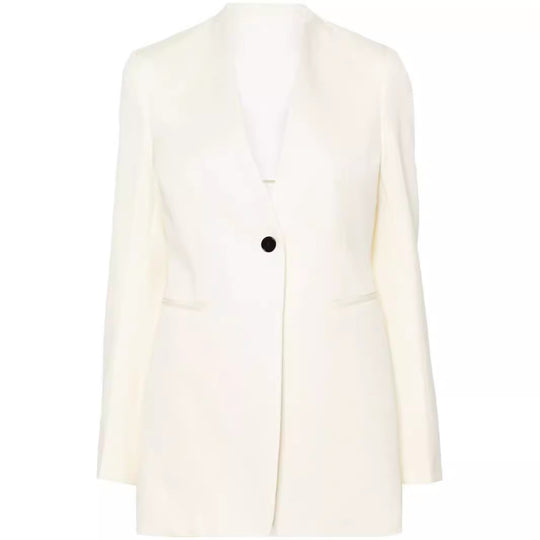Damen Elegantes Einreihiges Longblazer-Set mit weiter Palazzo-Hose Nord Taschen