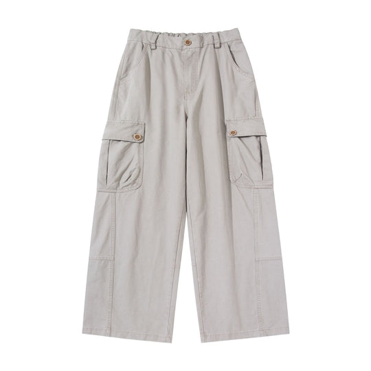 Damen hochgeschnittene Cargo‑Hose mit weitem Bein und Klappentaschen Nord Taschen