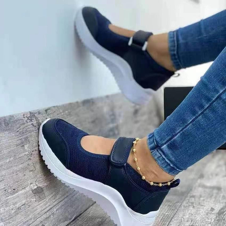 Damen Sneakers mit verstellbarem Klettverschluss und atmungsaktiver Mesh-Oberfläche