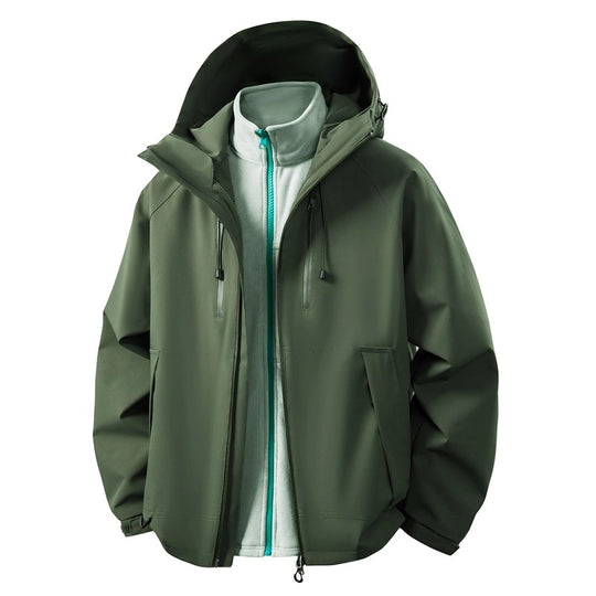 Herren Softshell-Hybridjacke mit abnehmbarem Fleece-Innenfutter winddicht wasserabweisend Nord Taschen