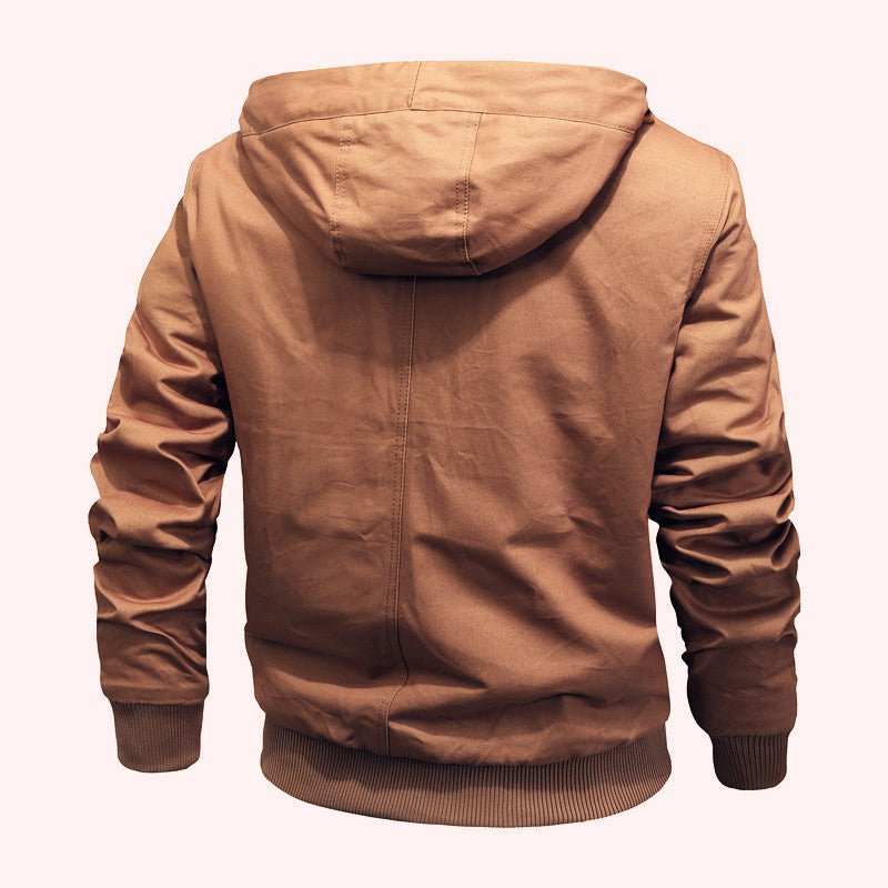Herren gefütterte Kapuzen-Canvasjacke mit Sherpa-Fleece-Innenfutter Nord Taschen