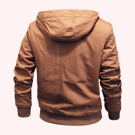 Herren gefütterte Kapuzen-Canvasjacke mit Sherpa-Fleece-Innenfutter Nord Taschen