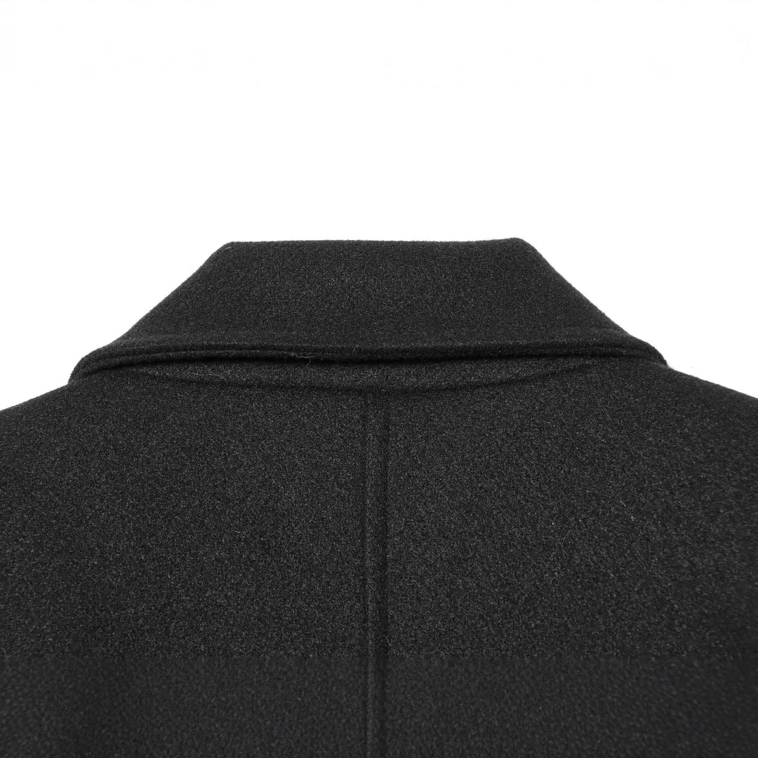 Damen Langer Doppelreihiger Mantel mit schmaler Taillierung und Schalkragen Nord Taschen