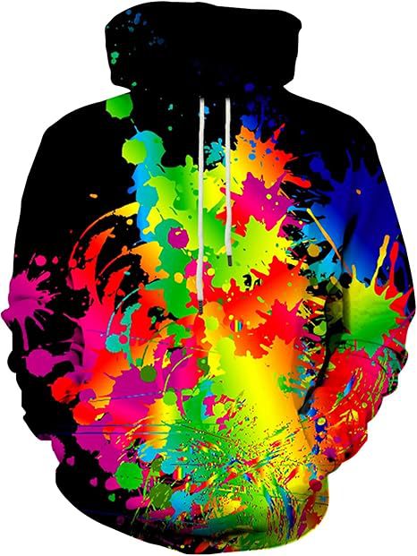 Damen Farbenfroher Hoodie mit kreativen Spritzmotiven Nord Taschen