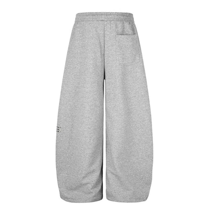 Damen Palazzo-Sweatpants im Culotte-Stil mit hohem Bund, Tunnelzug, Schriftprint und Strassbesatz Nord Taschen