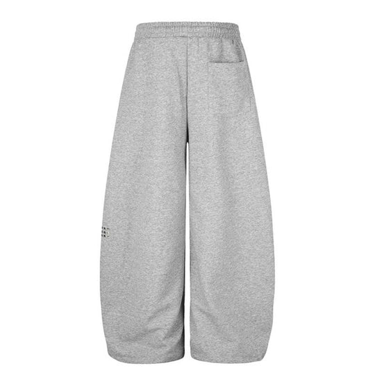 Damen Palazzo-Sweatpants im Culotte-Stil mit hohem Bund, Tunnelzug, Schriftprint und Strassbesatz Nord Taschen