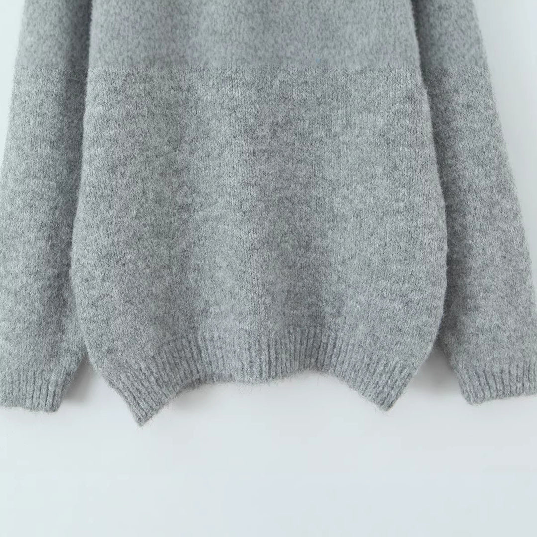 Damen Oversize Mohair‑Optik Pullover mit Rundhalsausschnitt und Raglanärmeln Nord Taschen