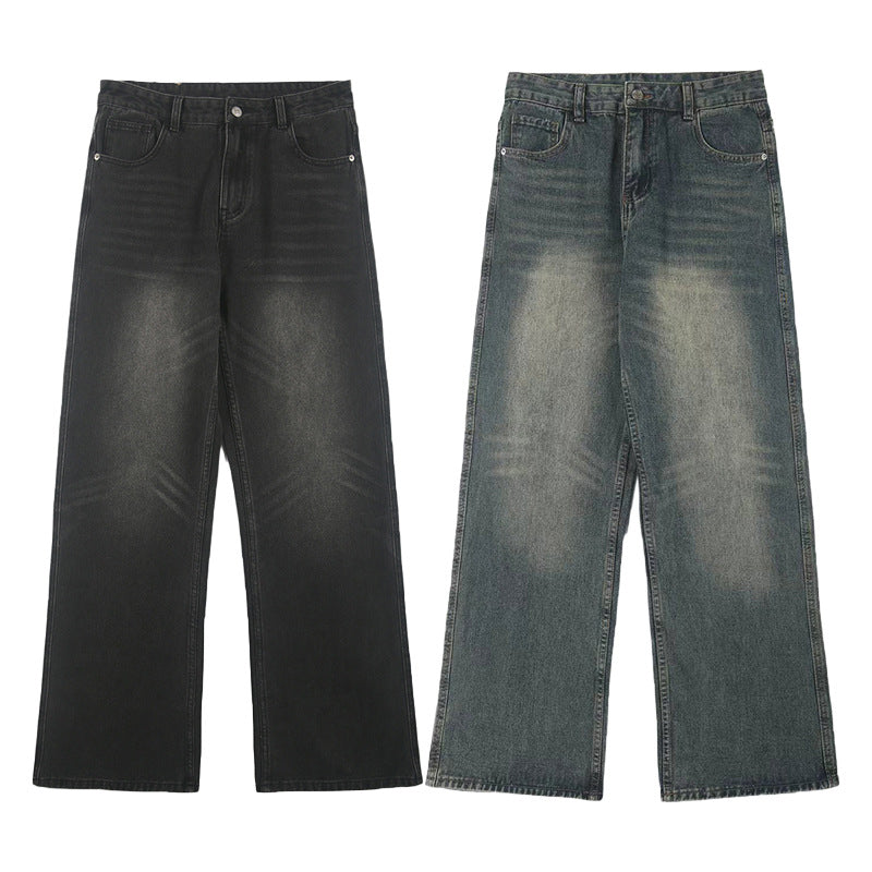Herren Ultraweite Vintage-Denim-Palazzohose mit verlängerter Saumkante und Five‑Pocket-Details Nord Taschen