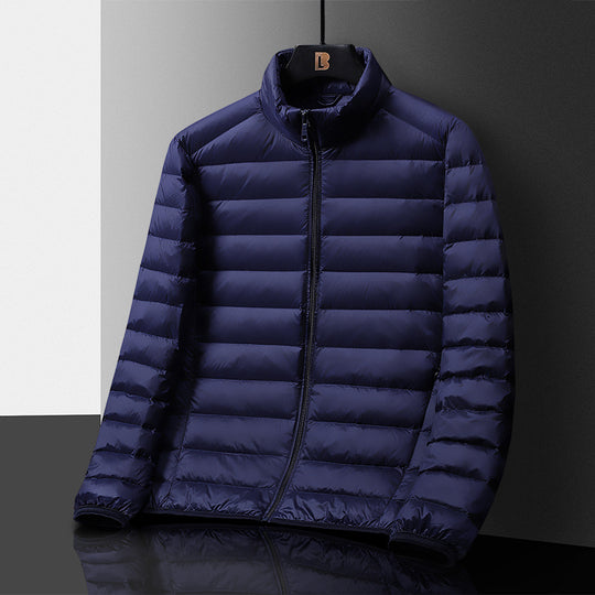 Herren Ultraleichte gesteppte Daunenimitat‑Steppjacke mit Stehkragen und Packfunktion Nord Taschen