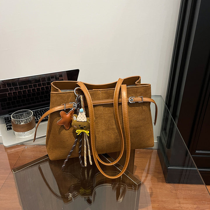 Damen elegante Handtasche mit luxuriösem Wildleder-Look Nord Taschen