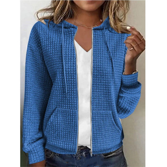 Damen Fleecejacke mit Strukturiertem Waffelmuster