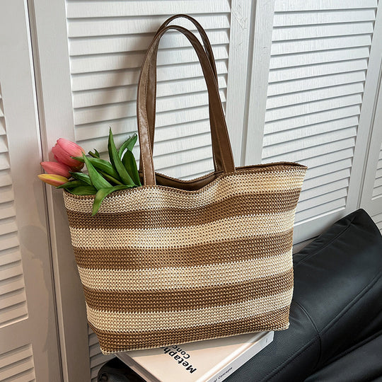 Damen Tragetasche mit maritimem Streifen-Design und robusten Tragegriffen Nord Taschen