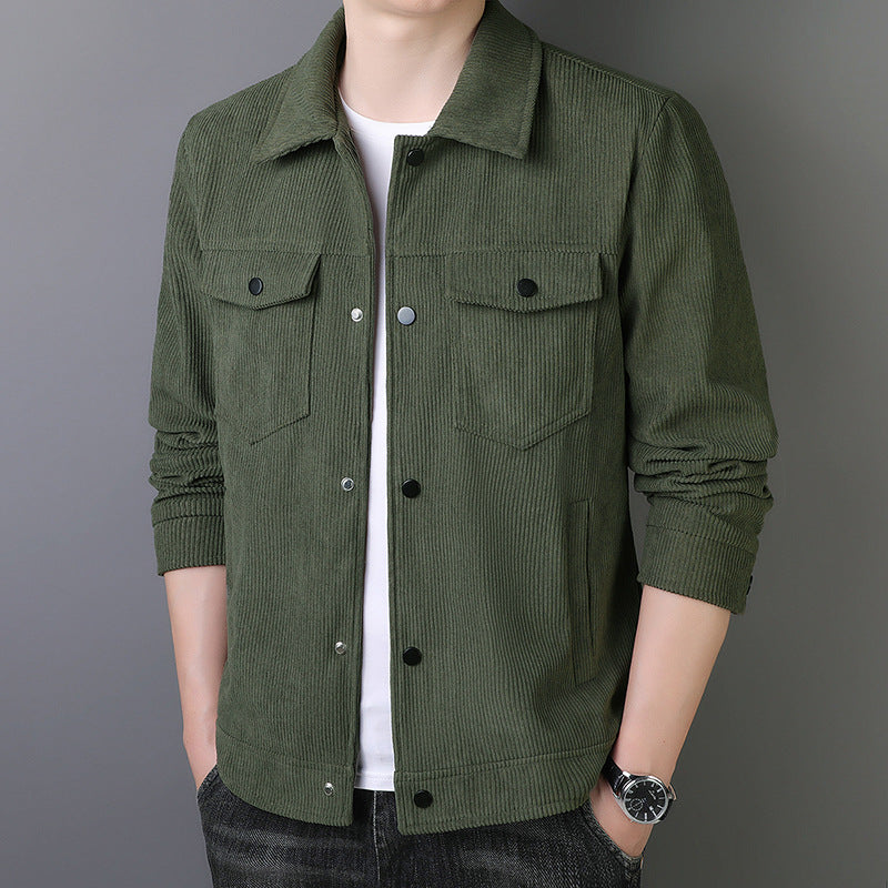 Herren Cordjacke im Truckerstil mit Druckknopfleiste Nord Taschen