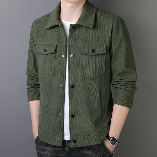 Herren Cordjacke im Truckerstil mit Druckknopfleiste Nord Taschen