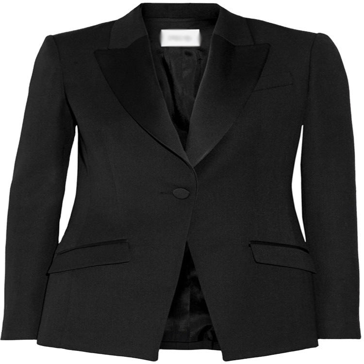 Damen Taillierter Ein-Knopf‑Blazer mit Satinbesatz und konturierter Nahtführung Nord Taschen