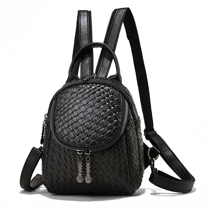 Damen Rucksackhandtasche mit kunstvollem Flechtmuster und praktischen Fächern Nord Taschen