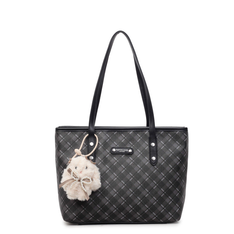 Damen modische Tragetasche im karierten Design Nord Taschen