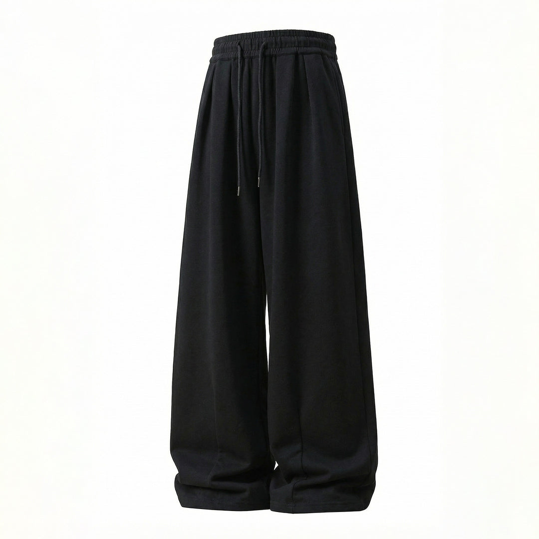 Damen Extraweite Palazzo-Freizeithose aus French-Terry mit Faltenbund und Kordelzug Nord Taschen
