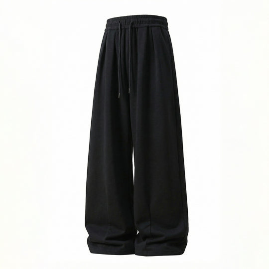 Damen Extraweite Palazzo-Freizeithose aus French-Terry mit Faltenbund und Kordelzug Nord Taschen