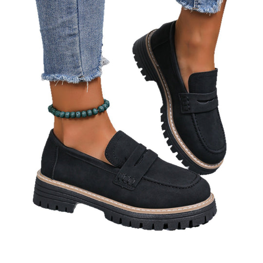 Damen Chunky Loafer mit grober Profilsohle und Faux‑Suede Obermaterial Nord Taschen