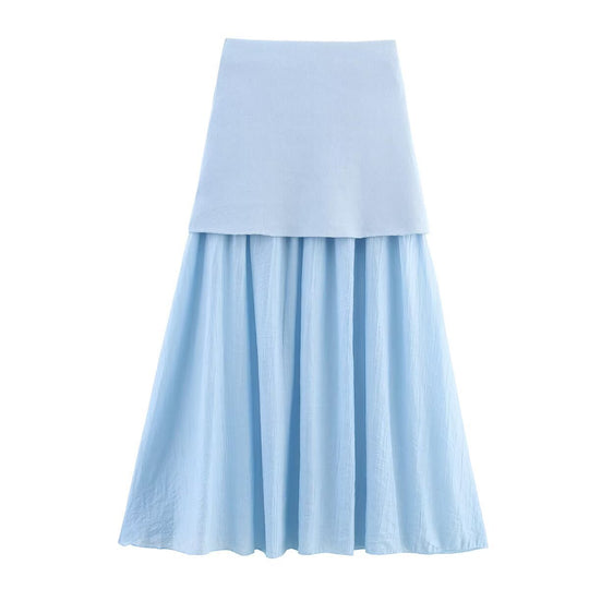 Damen Zweilagiger Chiffon-Maxirock mit glattem Hüftbesatz und A‑Linien‑Fall Nord Taschen