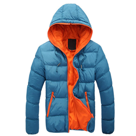 Herren leichte wattierte Kapuzenjacke mit kontrastierendem Innenfutter und Reißverschlusstaschen Nord Taschen