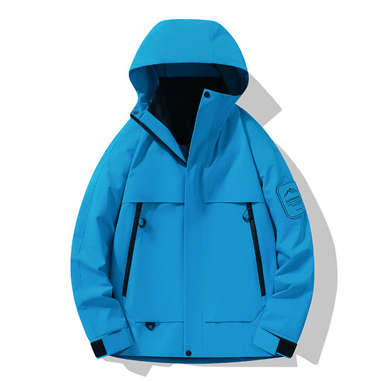 Herren multifunktionale Wasserfeste Softshell-Regenjacke mit abnehmbarer Fleece-Innenjacke Nord Taschen