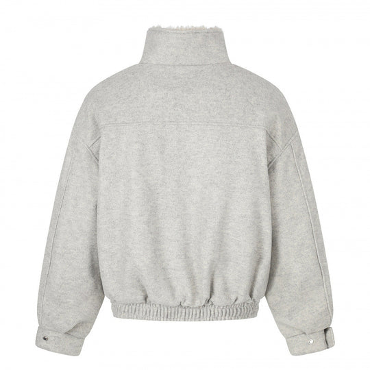 Damen Kurzer Wollmix‑Blouson im Flight‑Style mit Teddyfutter und aufgesetzten Pattentaschen Nord Taschen