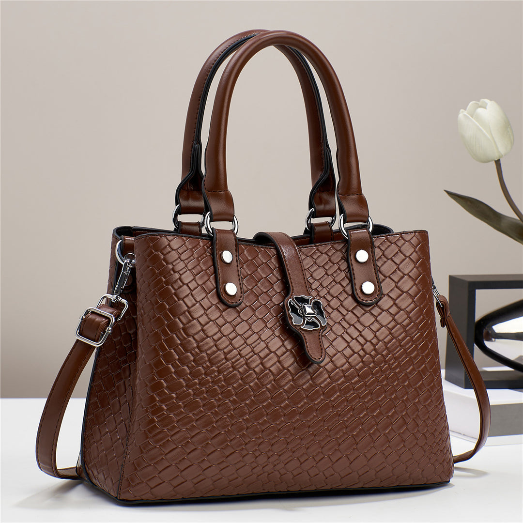 Damen elegante Handtasche mit geflochtenem Design und abnehmbaren Tragegurt Nord Taschen