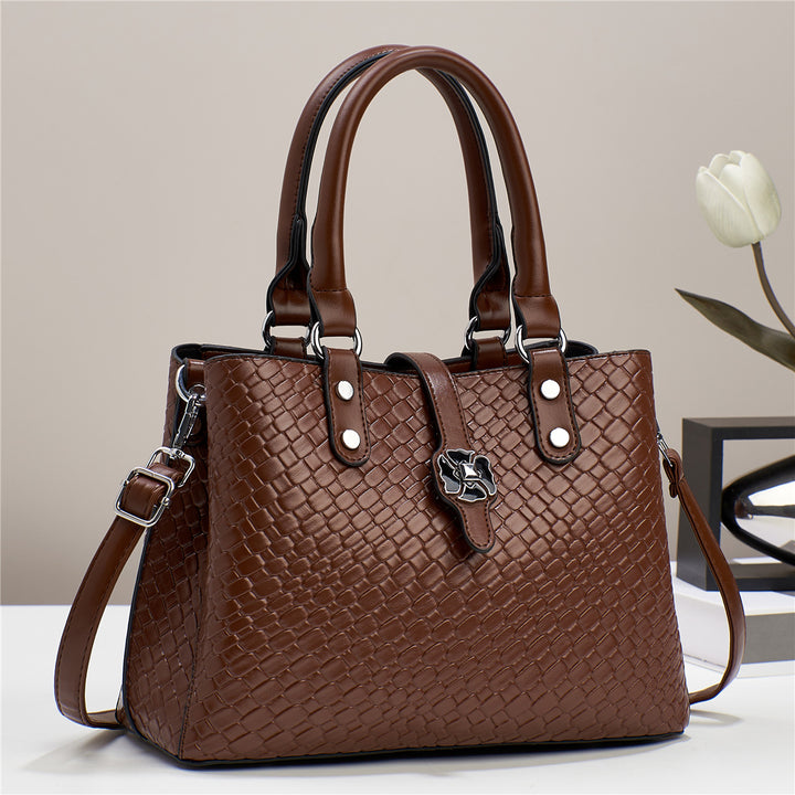 Damen elegante Handtasche mit geflochtenem Design und abnehmbaren Tragegurt Nord Taschen