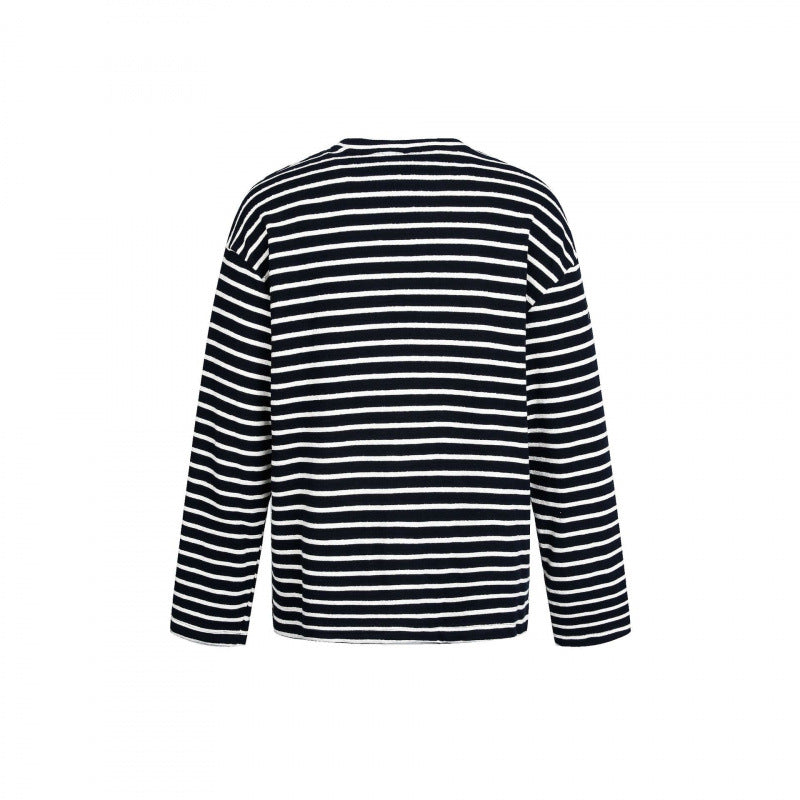 Unisex Maritimes Ringel-Strickshirt mit weitem Schnitt und Rundhals Nord Taschen