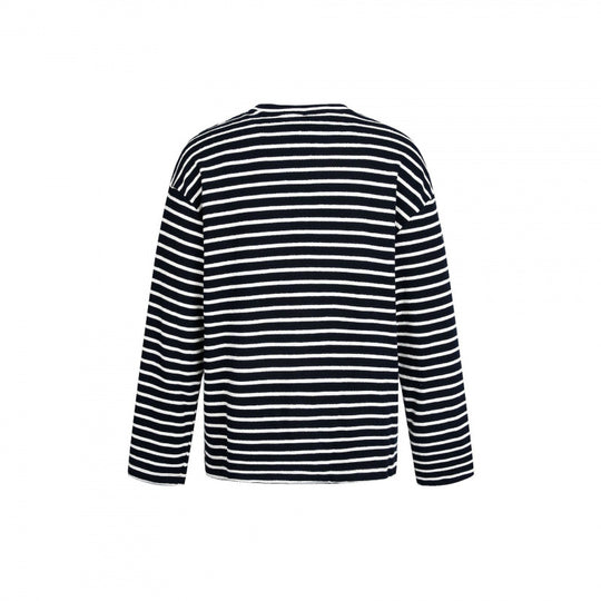 Unisex Maritimes Ringel-Strickshirt mit weitem Schnitt und Rundhals Nord Taschen