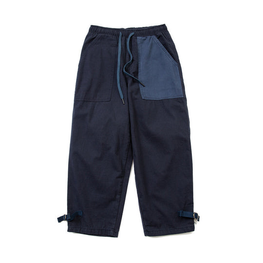 Herren Locker geschnittene Utility-Cargo-Hose mit Kordelbund und verstellbaren Beinriemen Nord Taschen