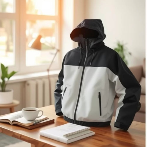 Herren Leichte zweifarbige Softshell-Hoodiejacke mit Kapuze, Reißverschlusstaschen und elastischem Saum Nord Taschen