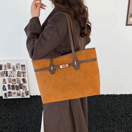 Damen vielseitige Tote-Tasche aus weichem Wildleder Nord Taschen