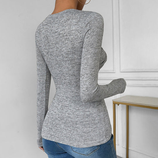 Damen Langarmshirt mit Knoten-Detail Nord Taschen