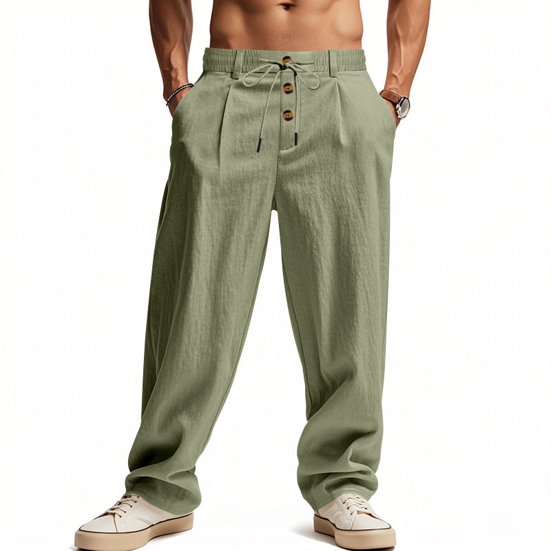 Herren Leinenhose mit Atmungsaktiv & Verstellbarer Kordelzug | Nord Taschen V2