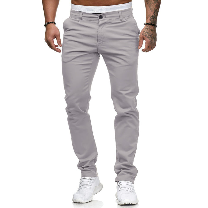Herren schmal geschnittene Baumwollstretch-Chino mit mittlerer Leibhöhe und Komfortbund Nord Taschen