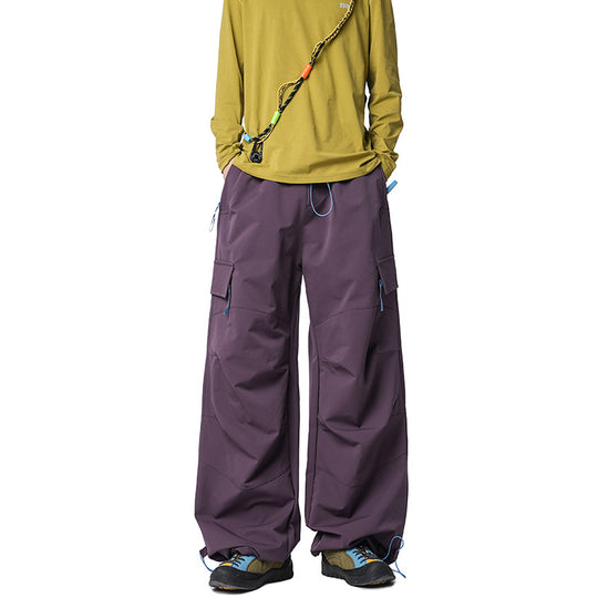 Herren Weite Funktions-Nylonhose mit Tunnelzugbund, Utility-Taschen & Baggy-Silhouette Nord Taschen