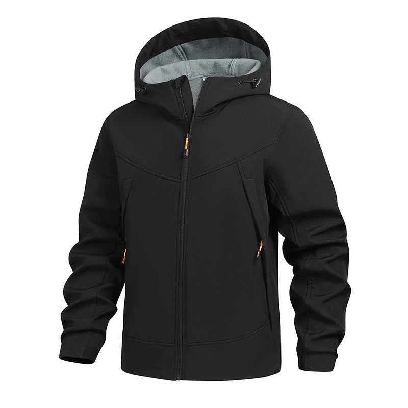 Herren Funktionale Übergangsjacke mit verstellbarem Kapuzenkragen Nord Taschen