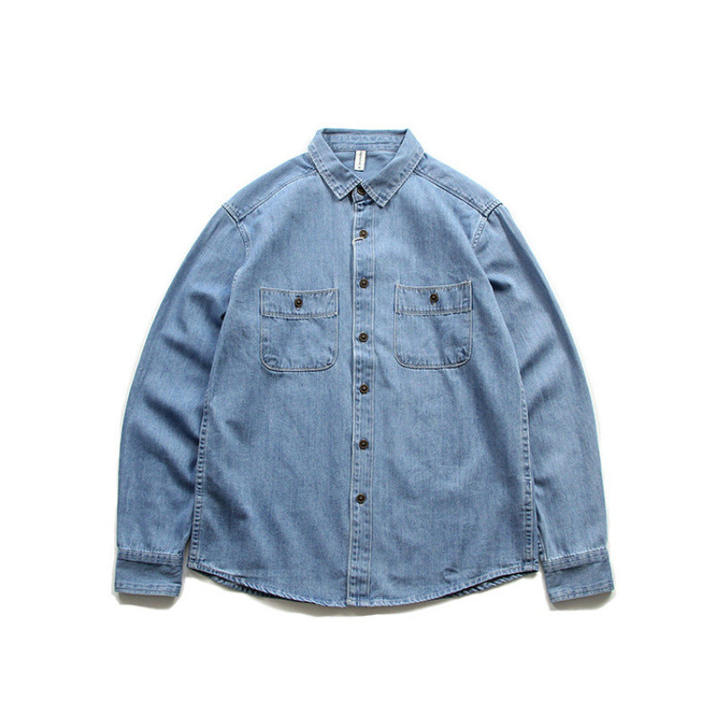 Herren Denim-Worker-Hemdjacke mit Brusttaschen und lockerer Passform Nord Taschen