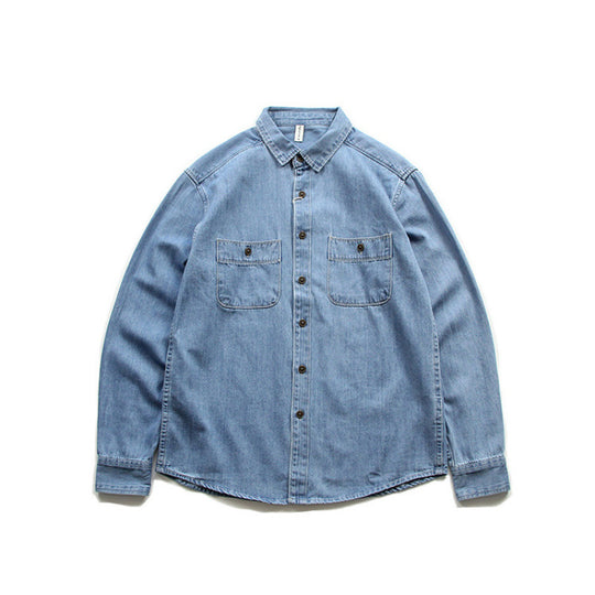Herren Denim-Worker-Hemdjacke mit Brusttaschen und lockerer Passform Nord Taschen