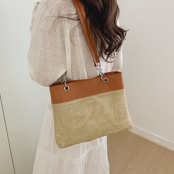 Damen elegante Handtasche aus geflochtenem Material mit luxuriösen Akzenten Nord Taschen