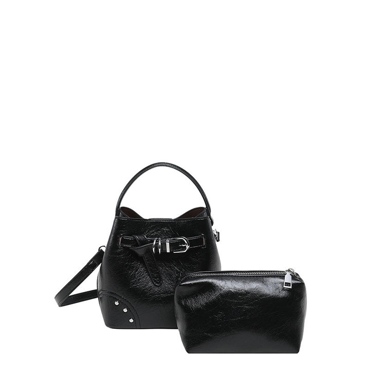 Damen stilvolle Mini-Beuteltasche mit abnehmbarem Kosmetiktäschchen Nord Taschen