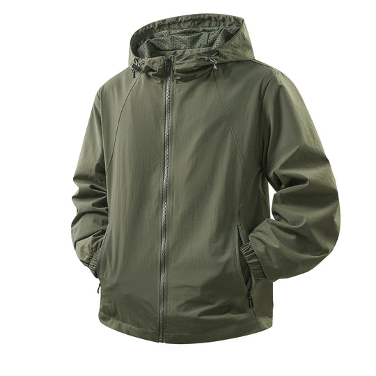 Herren Leichte atmungsaktive Kapuzen-Windjacke mit Mesh-Innenfutter und Reißverschlusstaschen Nord Taschen